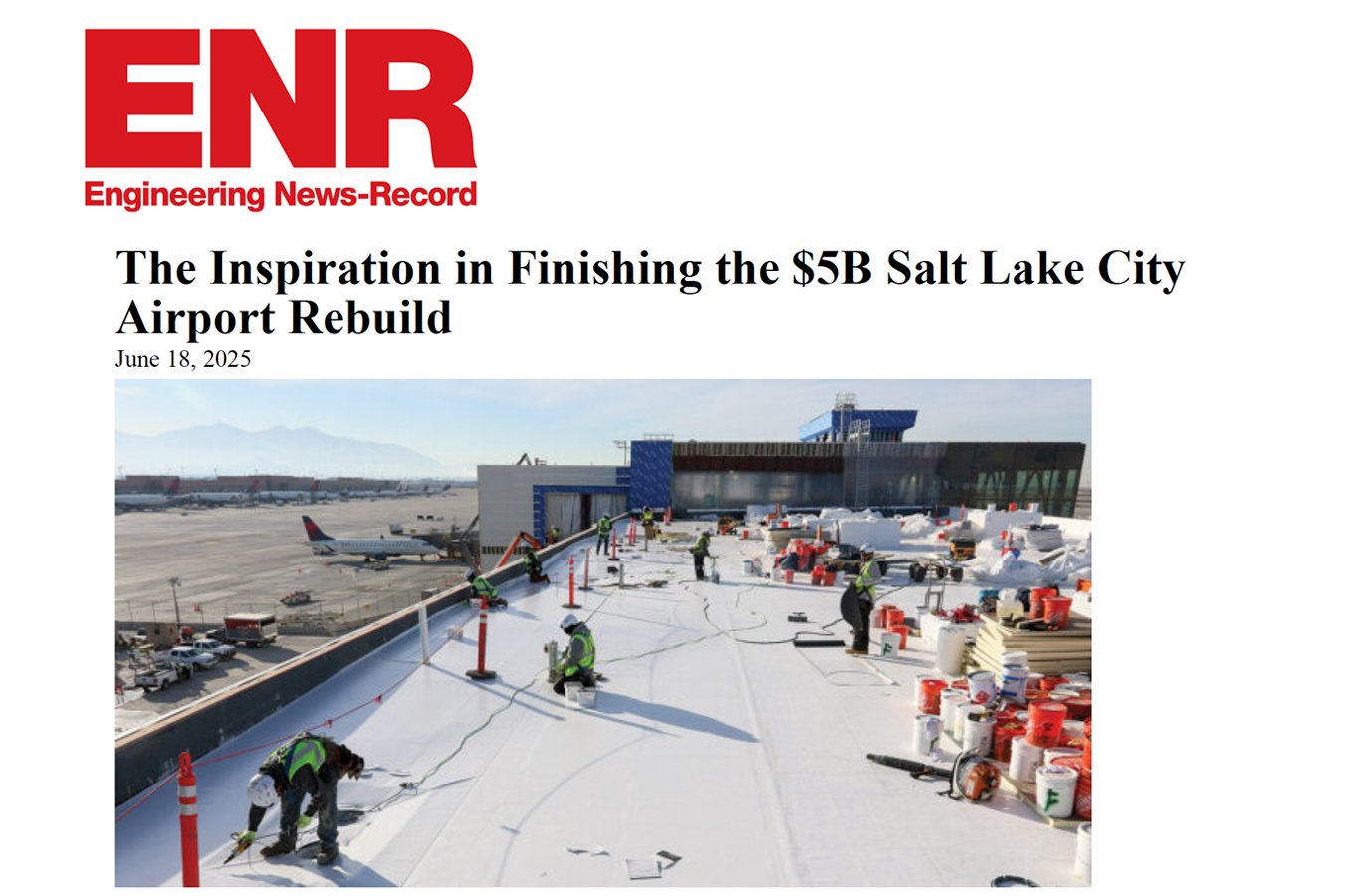 The Inspiration in Finishing the $5B Salt Lake City Airport Rebuild Magazine Cover