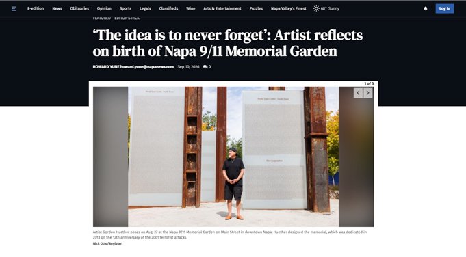 'The idea is to never forget': Artist reflects on on birth of Napa 9/11 Memorial Garden