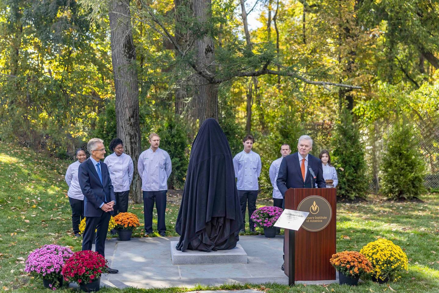 Man speakingThomas Keller Sculpture Unveiling